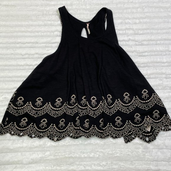 Free People Scallop Hem Embroidered Tank - Picture 5 of 10